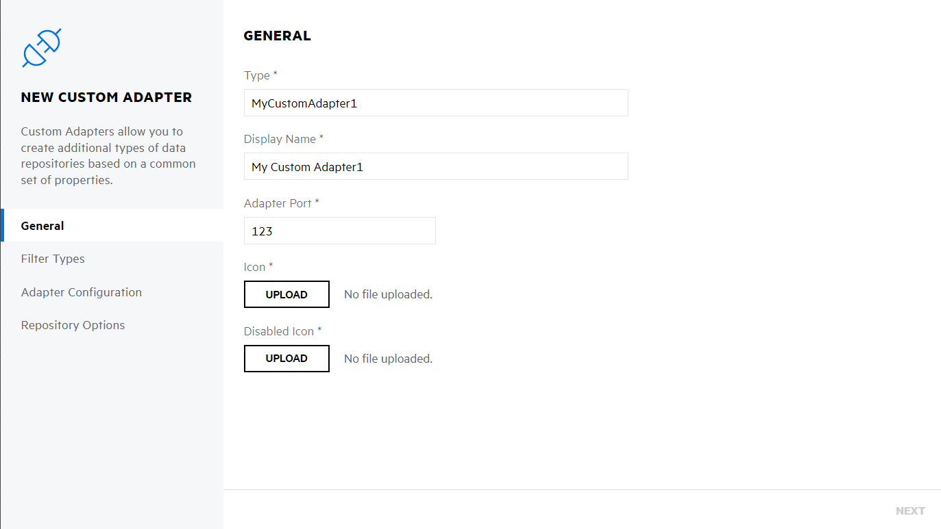 Fusion Add New Custom Adapter Window